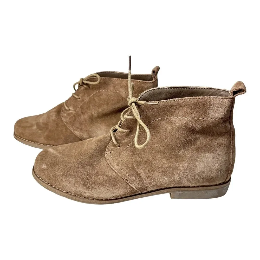 White Mountain Womens Size 7.5 Brown Auburn Leather Upper Bootie Ankle Boots EUC